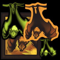 Image 1 of Sticker Club Leftovers - Spectacled Flying Fox