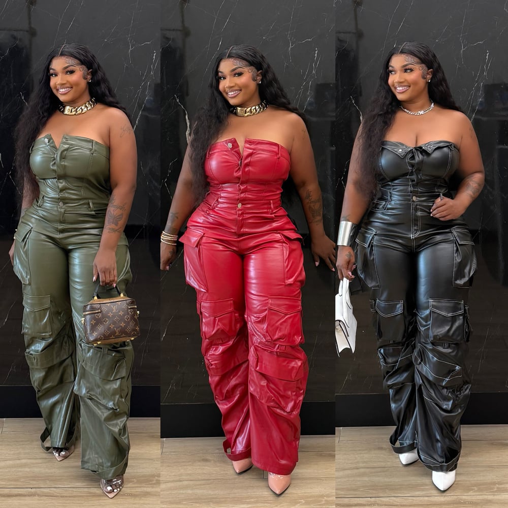 Image of LIBBY FAUX LEATHER JUMPER