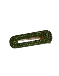 Image 3 of Glitter green hairclip trio
