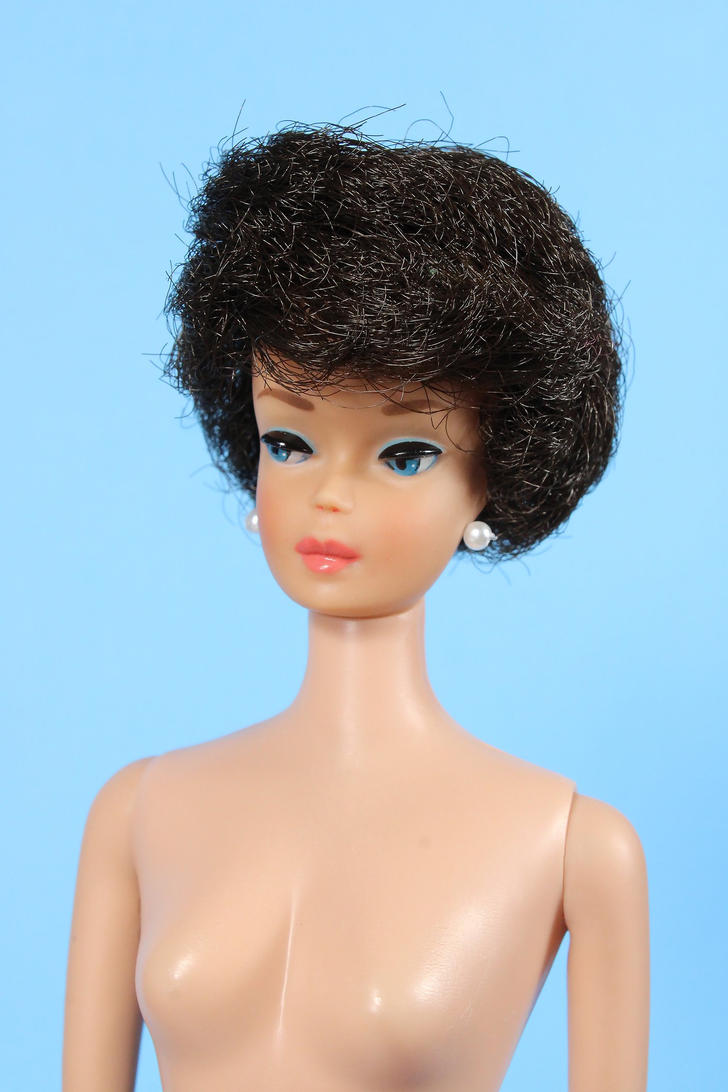Image of Brunette Bubblecut Barbie Doll Vtg 1960s Restored