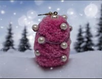 Image 4 of Handmade Pom-Pom Christmas Tree Earrings