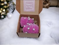 Image 5 of Handmade Pom-Pom Christmas Tree Earrings