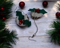 Image 1 of Handmade Christmas Pudding Pom Pom Earrings