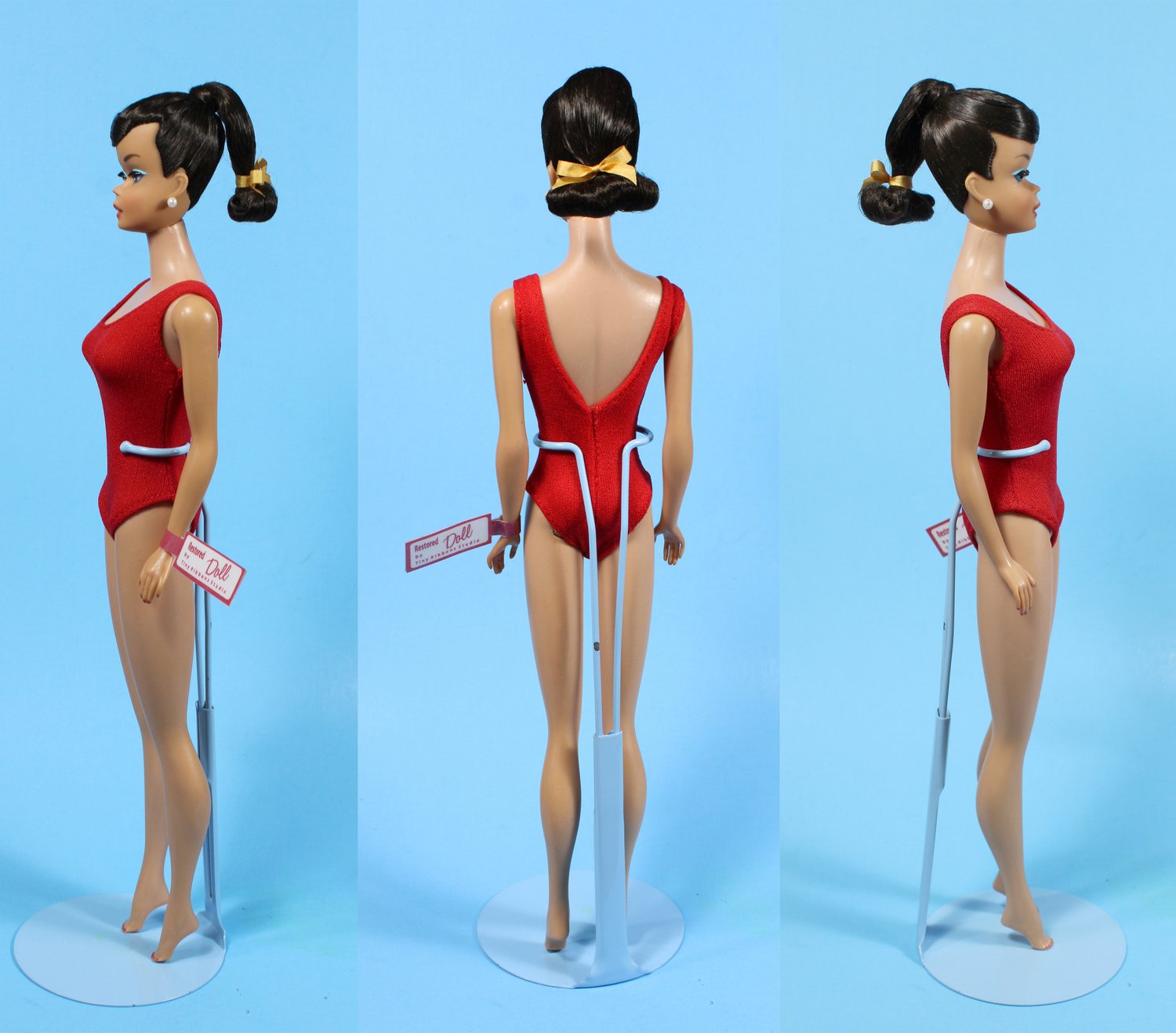 Image of Brunette Swirl Barbie Doll Vtg 1960s Restored