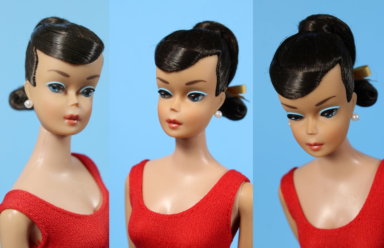 Image of Brunette Swirl Barbie Doll Vtg 1960s Restored