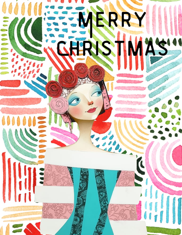 Image of Whimsy Girls Christmas Art Print