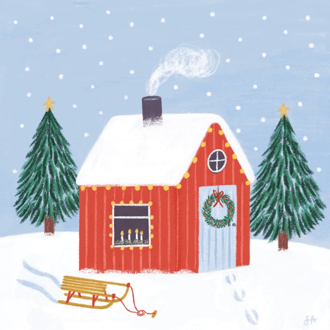 Collection de Noël 2025 : Petite maison sous la neige
