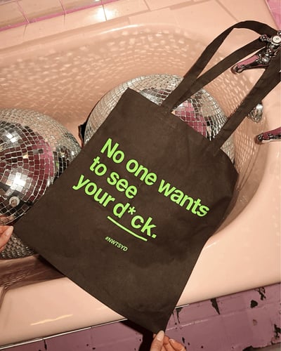 Image of No One Wants To See Your D*ck Tote Bag - Slate Grey