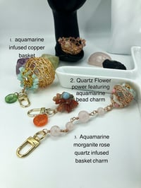 Image 1 of Unique Fishman mini baskets - Aquamarine infused copper charms