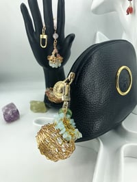 Image 5 of Unique Fishman mini baskets - Aquamarine infused copper charms