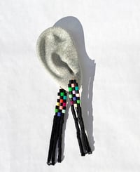 Black rainbow earrings