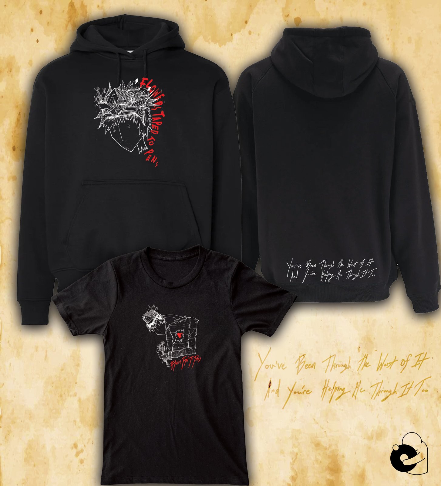 Flowers Taped to Pens Shirt/Hoodie | Heartfelt Records