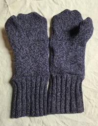 Image 2 of Wool Upcycled Mittens- Adult L-XL- Heathered Charcoal 