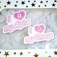 I Love My Alpha and Omega Stickers