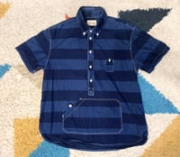 Image 1 of Graph Zero flat head indigo dyed striped shirt, size M