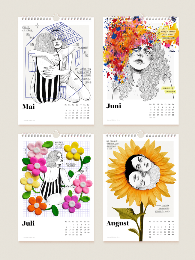 VORBESTELLUNG – A4  Selfcare Wandkalender 2026