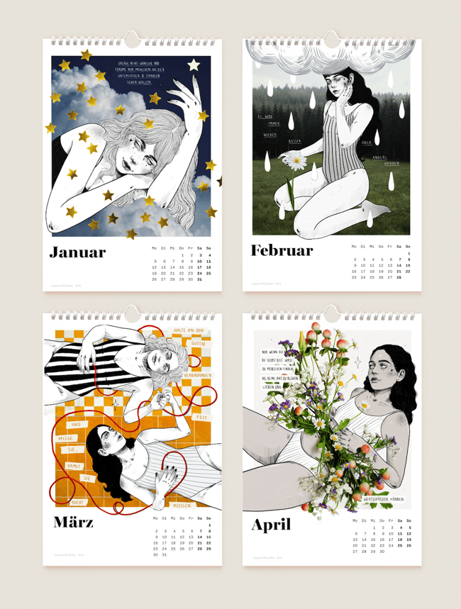 VORBESTELLUNG – A4  Selfcare Wandkalender 2026