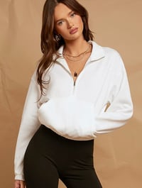 Image 1 of SKYNLYDRESS - Sweat-shirt à demi-bandette zippée à épaules tombantes, hauts à manches l