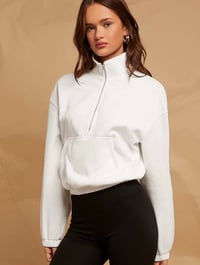 Image 4 of SKYNLYDRESS - Sweat-shirt à demi-bandette zippée à épaules tombantes, hauts à manches l