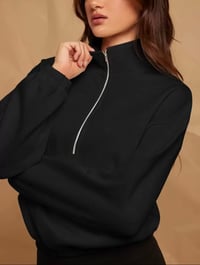 Image 6 of SKYNLYDRESS - Sweat-shirt à demi-bandette zippée à épaules tombantes, hauts à manches l