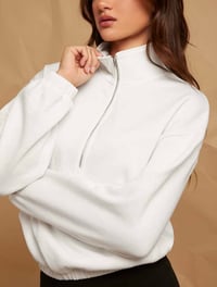 Image 2 of SKYNLYDRESS - Sweat-shirt à demi-bandette zippée à épaules tombantes, hauts à manches l