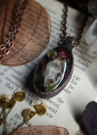 Image 2 of Snake Skull and Floral Pendant