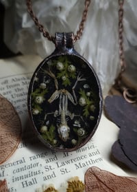 Image 1 of Frog Skeleton and Floral Pendant