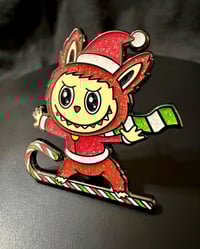 Image 5 of Christmas Lafufu Skiing Enamel Pin