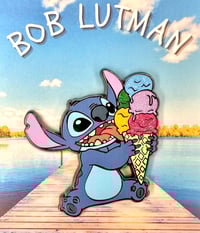 Image 4 of Festive Enamel Pin with Glitter Ice Cream Cone