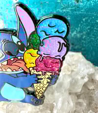 Image 5 of Festive Enamel Pin with Glitter Ice Cream Cone