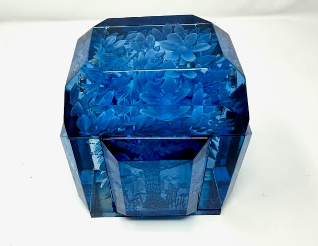 Image of The Classic Petite- Blue with Tree, Birds and Flowers