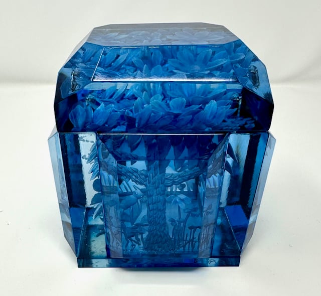 Image of The Classic Petite- Blue with Tree, Birds and Flowers