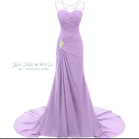 Image 2 of Womens Long V-Neck Evening Dress Bead Chiffon Bridesmaid