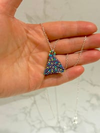 Image 2 of 3D Triangle Purple/Silver/Green/Blue Doble Side