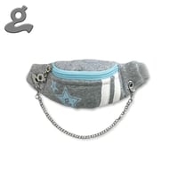 Image 1 of Gray Slogan Chain Wrist Bag