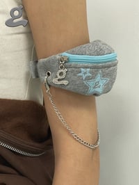 Image 3 of Gray Slogan Chain Wrist Bag