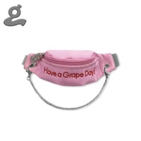 Image 1 of Pink Slogan Chain Wrist Bag 