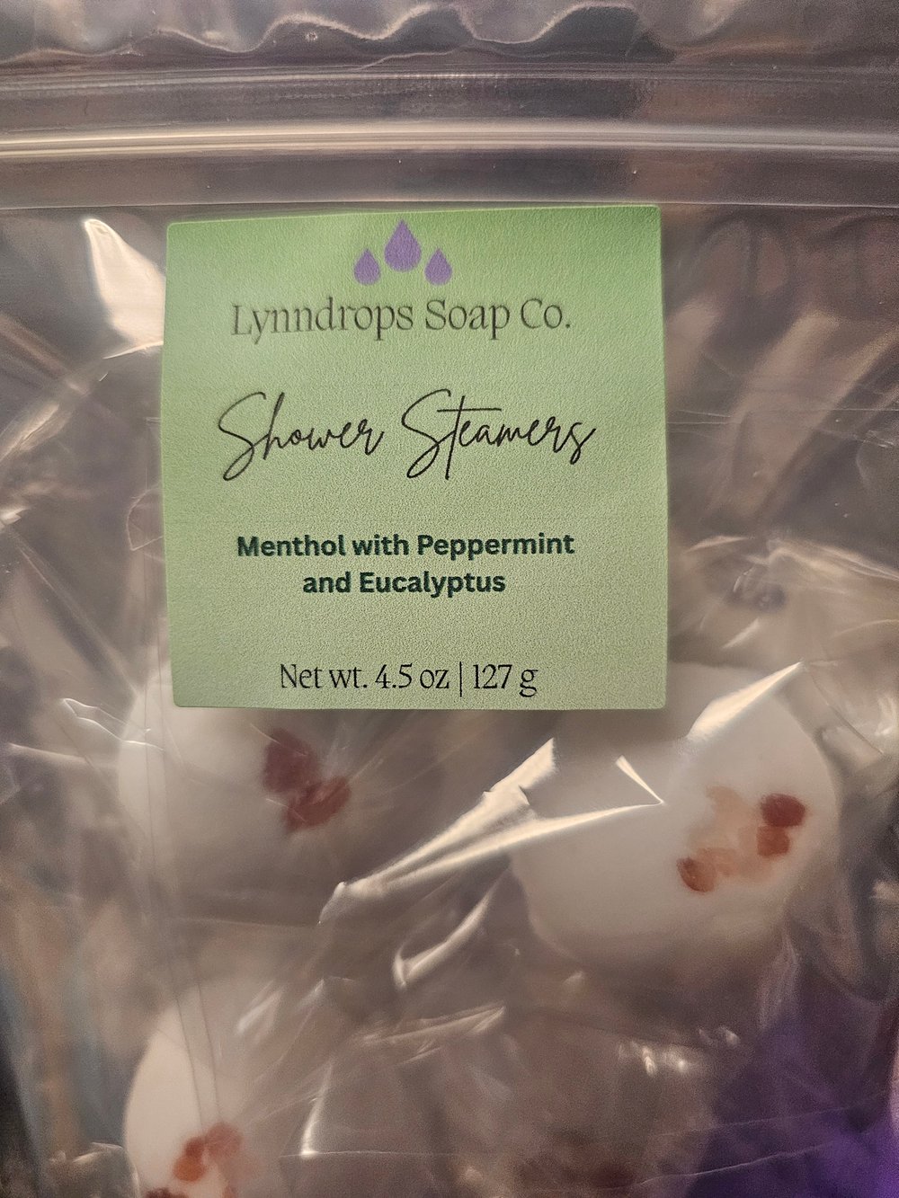 Image of Peppermint and Eucalyptus shower steamers with menthol