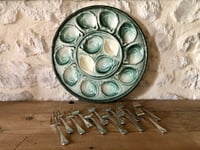 Image 4 of Plat à huîtres ou à apéritif en barbotine