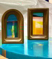 Image 1 of Miniature Original Paintings on Paper, Varnished, Hardwood Frames from Ukraine