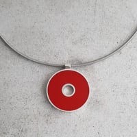 Image 4 of Large First Exploration Pendant in Slate Blue or Red