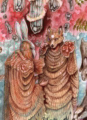 Image of 'The Feral Quorum' original watercolour illustration