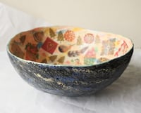 Image 6 of Handmade Christmas Paper Mache Bowl with Festive Decoupage