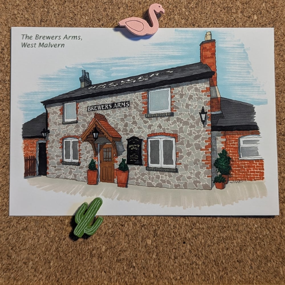 Image of The Brewers Arms Postcard - Malvern Pubs Collection