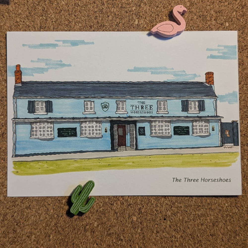 Image of The Three Horseshoes Postcard - Malvern Pubs Collection