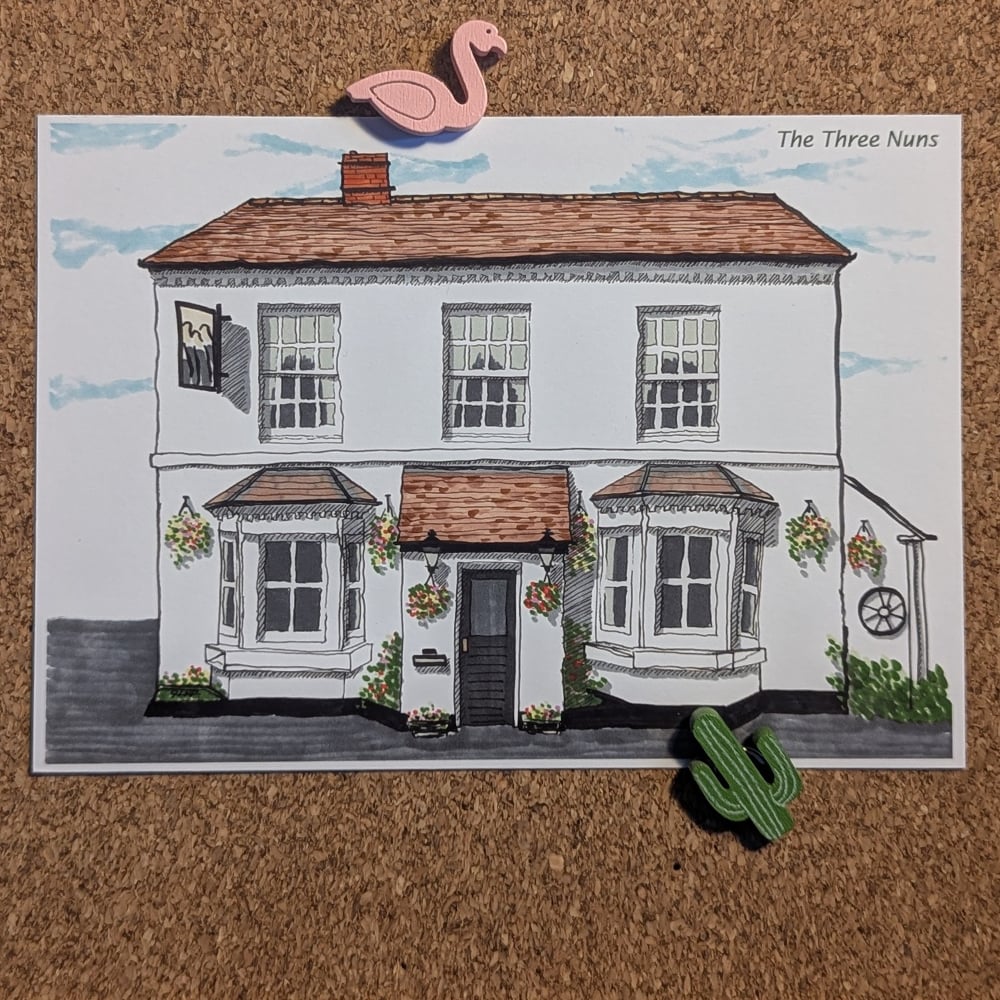 Image of The Three Nuns Postcard - Malvern Pubs Collection