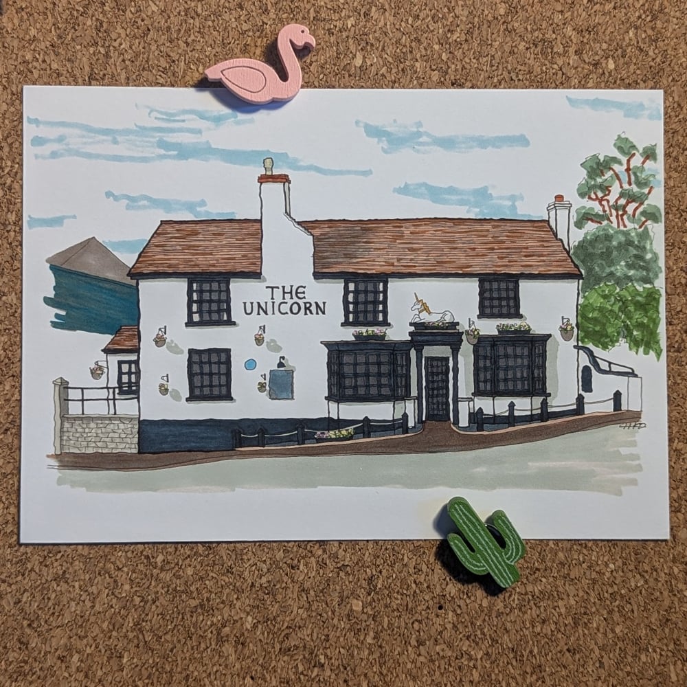 Image of The Unicorn Postcard - Malvern Pubs Collection