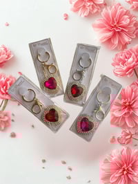 Image 1 of Large Heart Rhinestone Key Chain