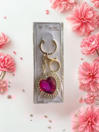 Image 3 of Large Heart Rhinestone Key Chain