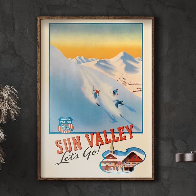 Sun Valley - Let’s Go | Phil von Phul | 1940 | Wall Art Print | Vintage Travel Poster